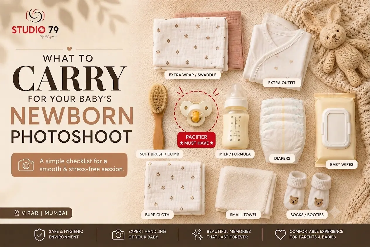 What to carry for baby photoshoot checklist Studio79 Virar